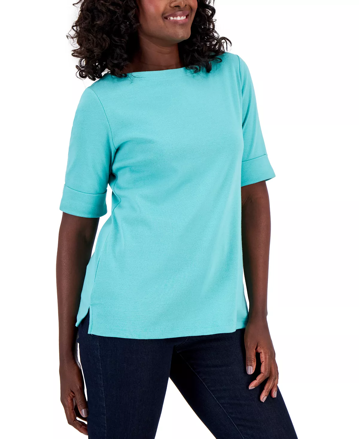 Karen Scott Cotton Boat-Neck Top, Created For Macy's 12 Karen Scott Cotton Boat-Neck Top, Created For Macy's - Image 12