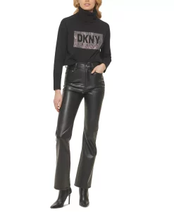 DKNY Jeans Women's Boreum Faux-Leather Flare Pants -VINCE CAMUTO Shop 23206201 fpx