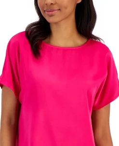 Anne Klein Women's Satin Montreal Bateau-Neck Blouse -VINCE CAMUTO Shop 23206699 fpx