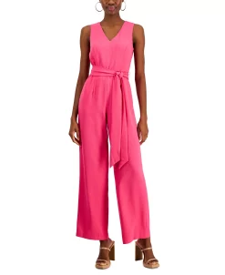 INC International Concepts Women's Sleeveless V-Neck Jumpsuit, Created For Macy's