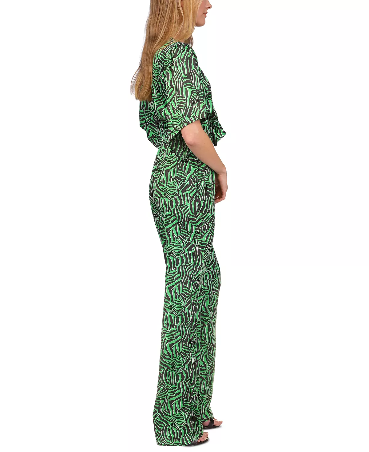 Michael Kors Women's Zebra-Print Tie Jumpsuit 4 Michael Kors Women's Zebra-Print Tie Jumpsuit - Image 4