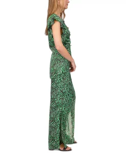 Michael Kors Women's Zebra-Print V-Neck Flounce Blouse -VINCE CAMUTO Shop 23261932 fpx