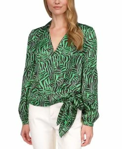 Michael Kors Women's Zebra-Print Wrap Top