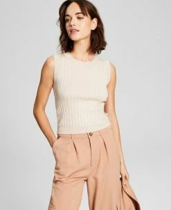 And Now This Women's Ribbed Sleeveless Sweater Tank