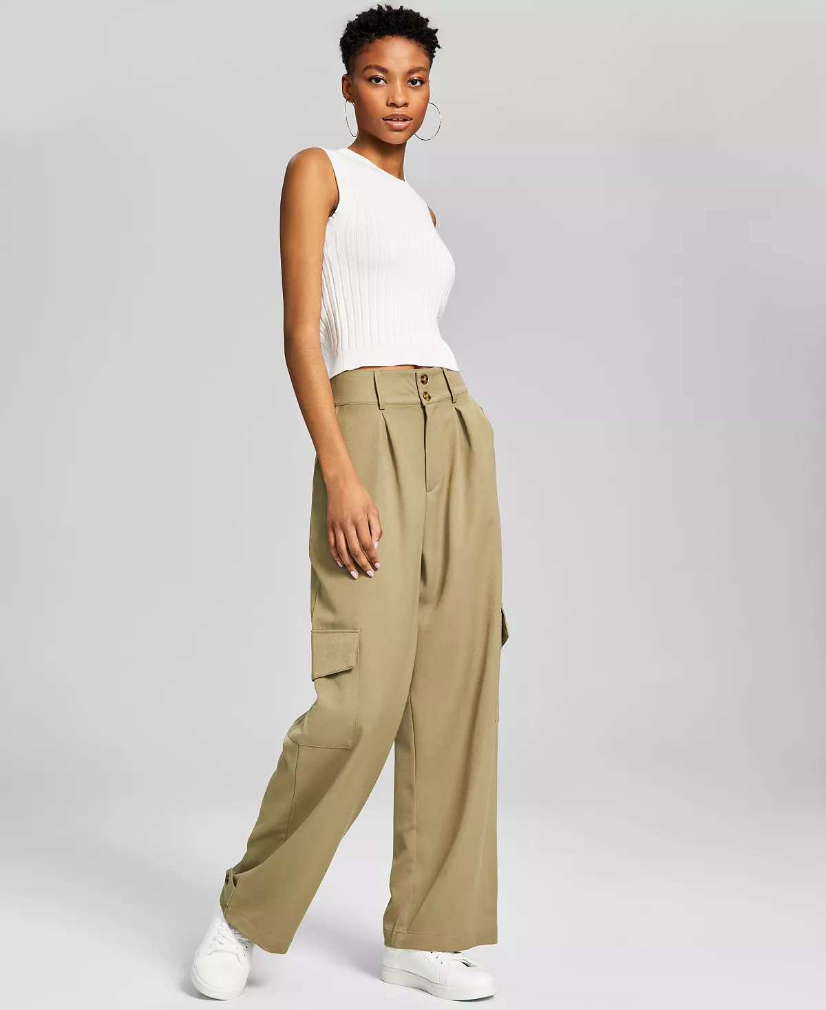 And Now This Women's High-Rise Wide-Leg Cargo Pants 7 And Now This Women's High-Rise Wide-Leg Cargo Pants - Image 7