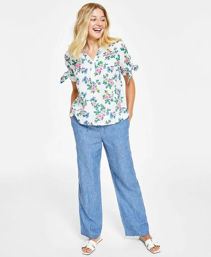 Charter Club Women's Linen Drawstring-Waist Pants, Created For Macy's 1 Charter Club Women's Linen Drawstring-Waist Pants, Created For Macy's