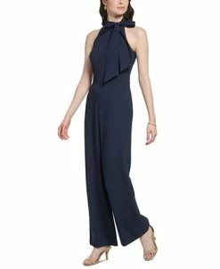 Vince Camuto Women's Signature Stretch Crepe Bow-Neck Halter Jumpsuit -VINCE CAMUTO Shop 23326971 fpx