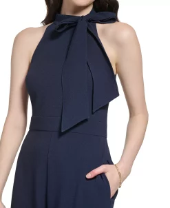 Vince Camuto Women's Signature Stretch Crepe Bow-Neck Halter Jumpsuit -VINCE CAMUTO Shop 23326972 fpx