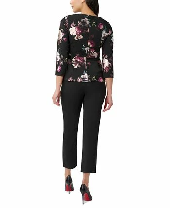 Adrianna Papell Women's Floral-Print 3/4-Sleeve Top 2 Adrianna Papell Women's Floral-Print 3/4-Sleeve Top - Image 2