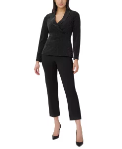 Adrianna Papell Women's Metallic-Knit Faux-Wrap Top 6 Adrianna Papell Women's Metallic-Knit Faux-Wrap Top -VINCE CAMUTO Shop 23334507 fpx