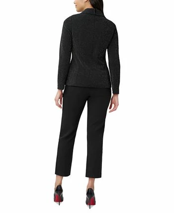 Adrianna Papell Women's Metallic-Knit Faux-Wrap Top 2 Adrianna Papell Women's Metallic-Knit Faux-Wrap Top - Image 2