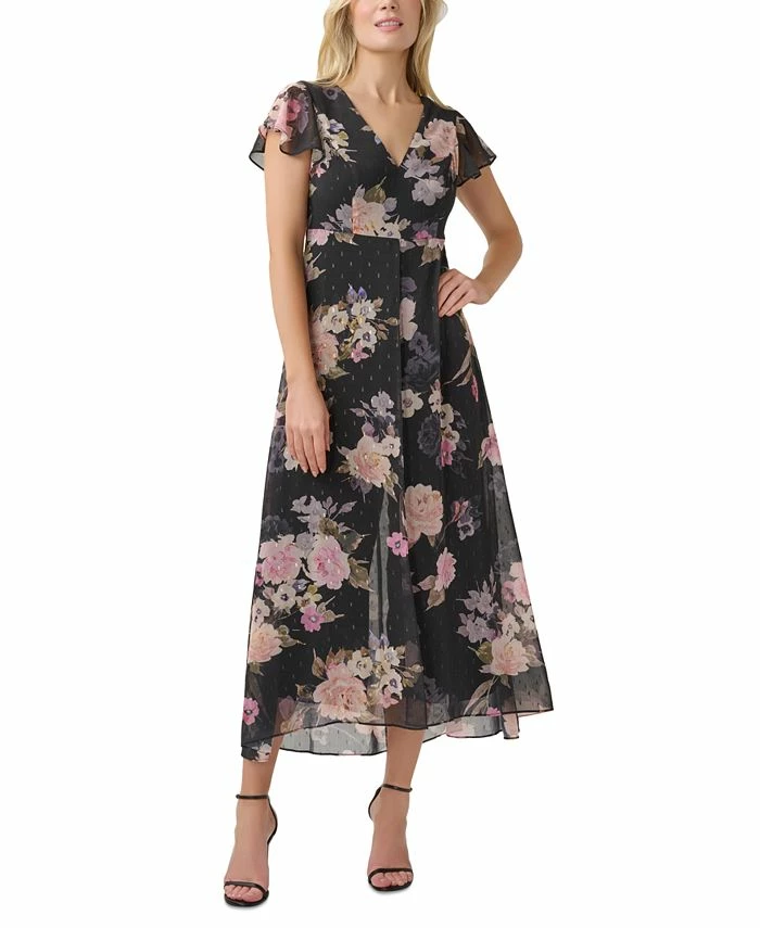 Adrianna Papell Women's Floral-Print Overlay Jumpsuit 1 Adrianna Papell Women's Floral-Print Overlay Jumpsuit