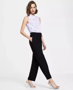 Bar III Women's Bi-Stretch Pleated Straight-Leg Ankle Pants, Created For Macy's 9 Bar III Women's Bi-Stretch Pleated Straight-Leg Ankle Pants, Created For Macy's -VINCE CAMUTO Shop 23358939 fpx
