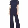 Vince Camuto Women's Ruffled Mixed-Media Jumpsuit