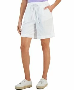 Karen Scott Women's Emilia Cotton Solid-Color Shorts, Created For Macy's