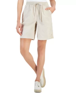 Karen Scott Women's Emilia Cotton Solid-Color Shorts, Created For Macy's -VINCE CAMUTO Shop 23367442 fpx