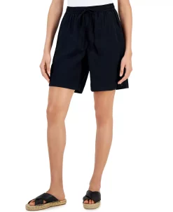 Karen Scott Women's Emilia Cotton Solid-Color Shorts, Created For Macy's -VINCE CAMUTO Shop 23367450 fpx