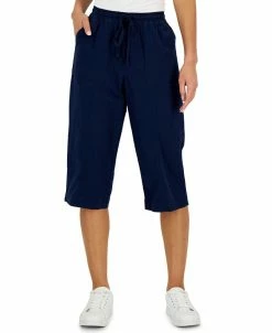 Karen Scott Women's Quinn Cotton Pull-On Capri Pants, Created For Macy's