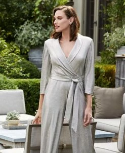 Adrianna Papell Women's Metallic Wide-Leg Jumpsuit 16 Adrianna Papell Women's Metallic Wide-Leg Jumpsuit -VINCE CAMUTO Shop 23378099 fpx