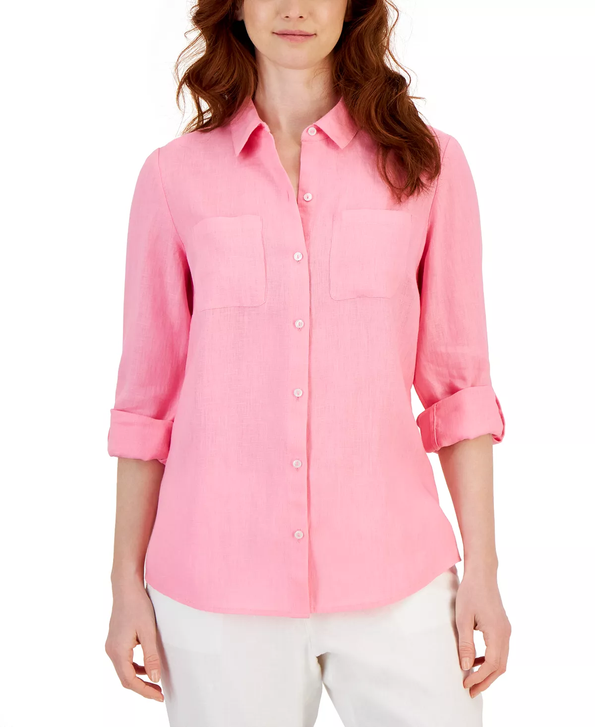 Charter Club Women's Linen Shirt, Created For Macy's 9 Charter Club Women's Linen Shirt, Created For Macy's - Image 9