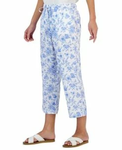 Charter Club Women's Linen Toile Cropped Pants, Created For Macy's -VINCE CAMUTO Shop 23380014 fpx
