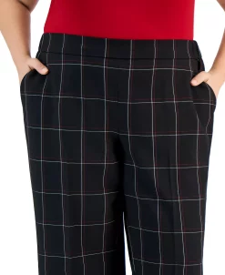 Kasper Plus Size Mid-Rise Pull-On Plaid Pants -VINCE CAMUTO Shop 23387370 fpx