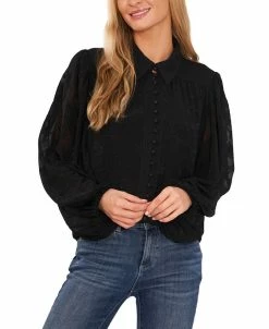 CeCe Women's Floral Button-Down Blouse