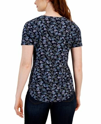 Style & Co Women's Printed Short-Sleeve Scoop-neck T-Shirt, Created For Macy's 2 Style & Co Women's Printed Short-Sleeve Scoop-neck T-Shirt, Created For Macy's - Image 2
