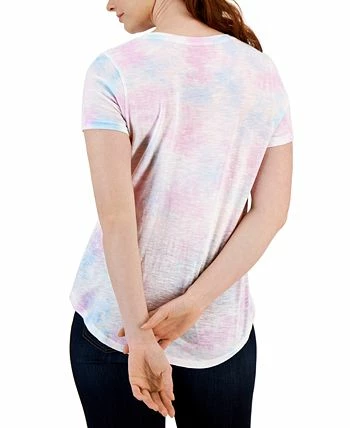 Style & Co Women's Tie Dye Print Short-Sleeve Scoop-neck T-Shirt, Created For Macy's 2 Style & Co Women's Tie Dye Print Short-Sleeve Scoop-neck T-Shirt, Created For Macy's - Image 2