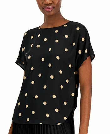 Anne Klein Polka-Dot Boat-Neck Blouse 2 Anne Klein Polka-Dot Boat-Neck Blouse - Image 2