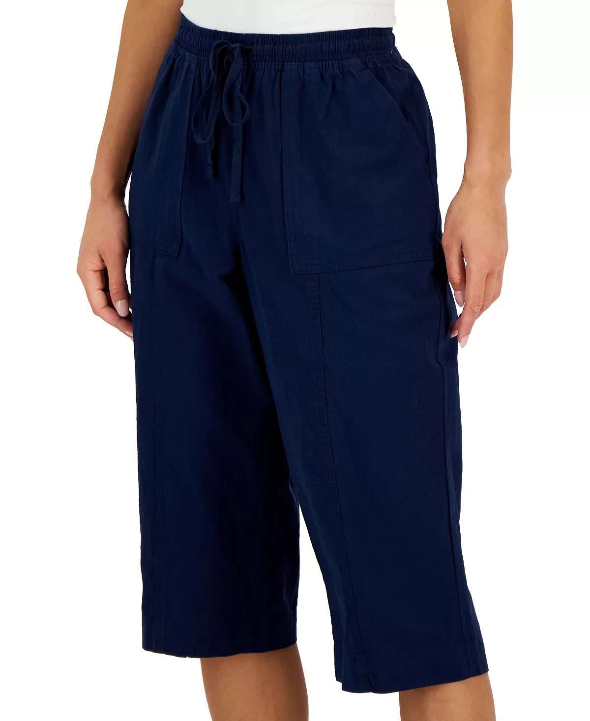 Karen Scott Women's Quinn Cotton Pull-On Capri Pants, Created For Macy's 4 Karen Scott Women's Quinn Cotton Pull-On Capri Pants, Created For Macy's - Image 4