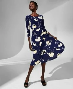 Kasper Women's Floral-Print Midi Fit & Flare Dress -VINCE CAMUTO Shop 23502199 fpx