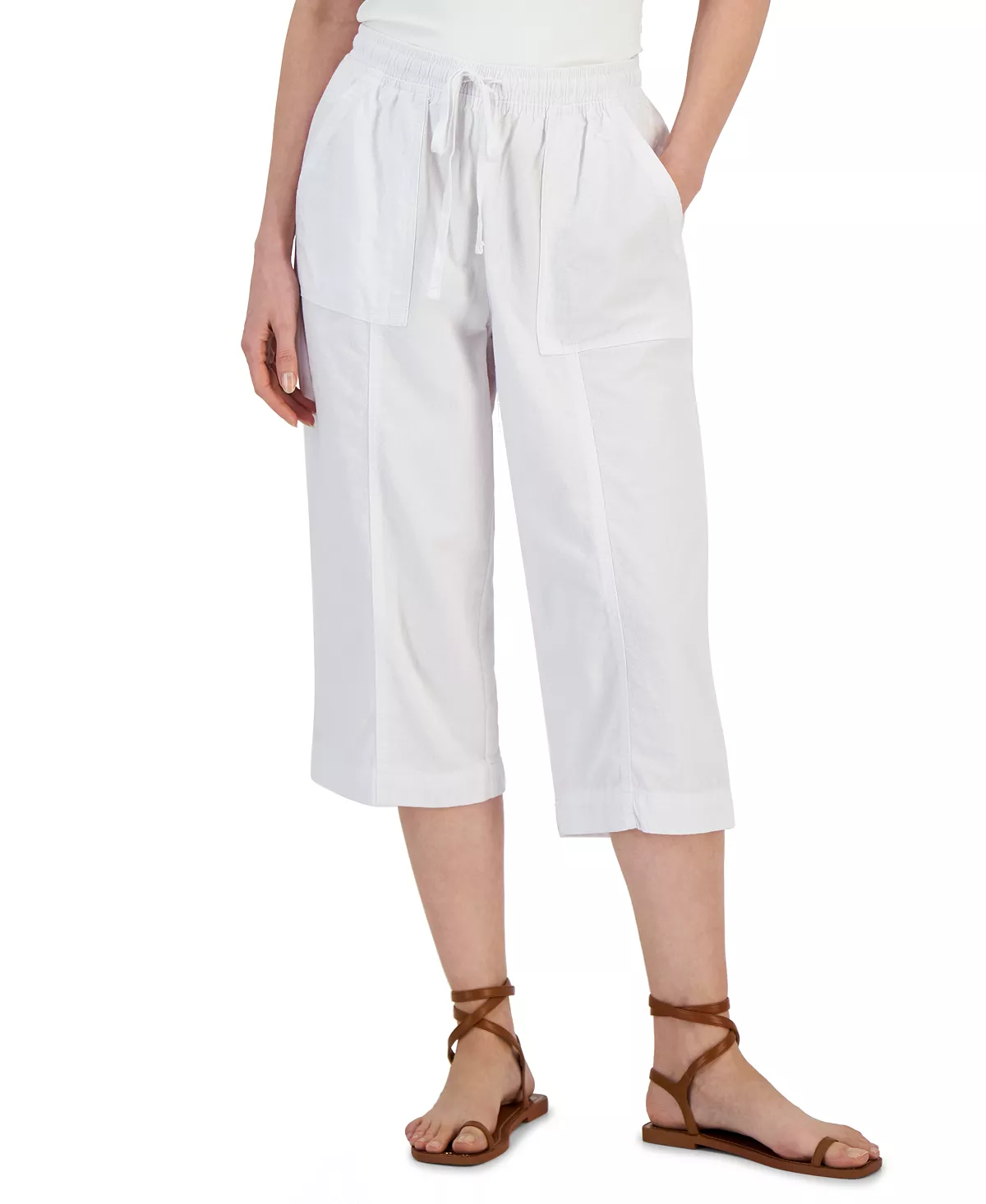 Karen Scott Women's Quinn Cotton Pull-On Capri Pants, Created For Macy's 6 Karen Scott Women's Quinn Cotton Pull-On Capri Pants, Created For Macy's - Image 6