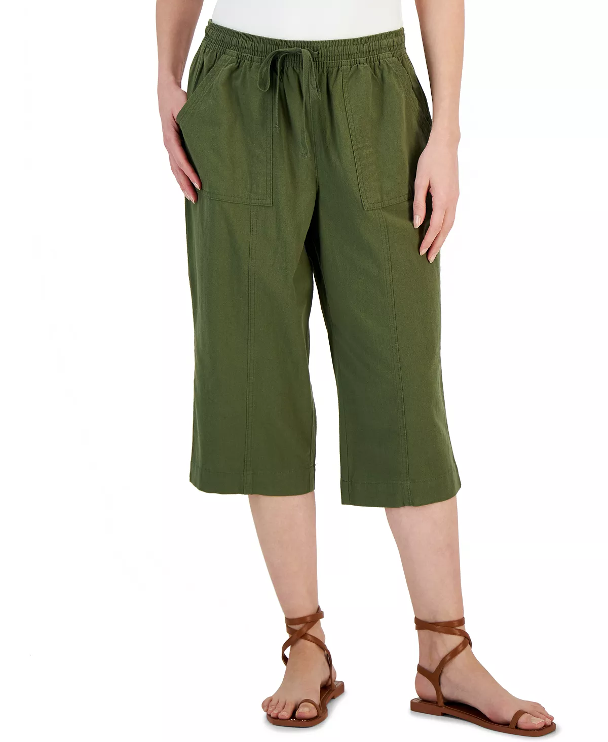 Karen Scott Women's Quinn Cotton Pull-On Capri Pants, Created For Macy's 7 Karen Scott Women's Quinn Cotton Pull-On Capri Pants, Created For Macy's - Image 7