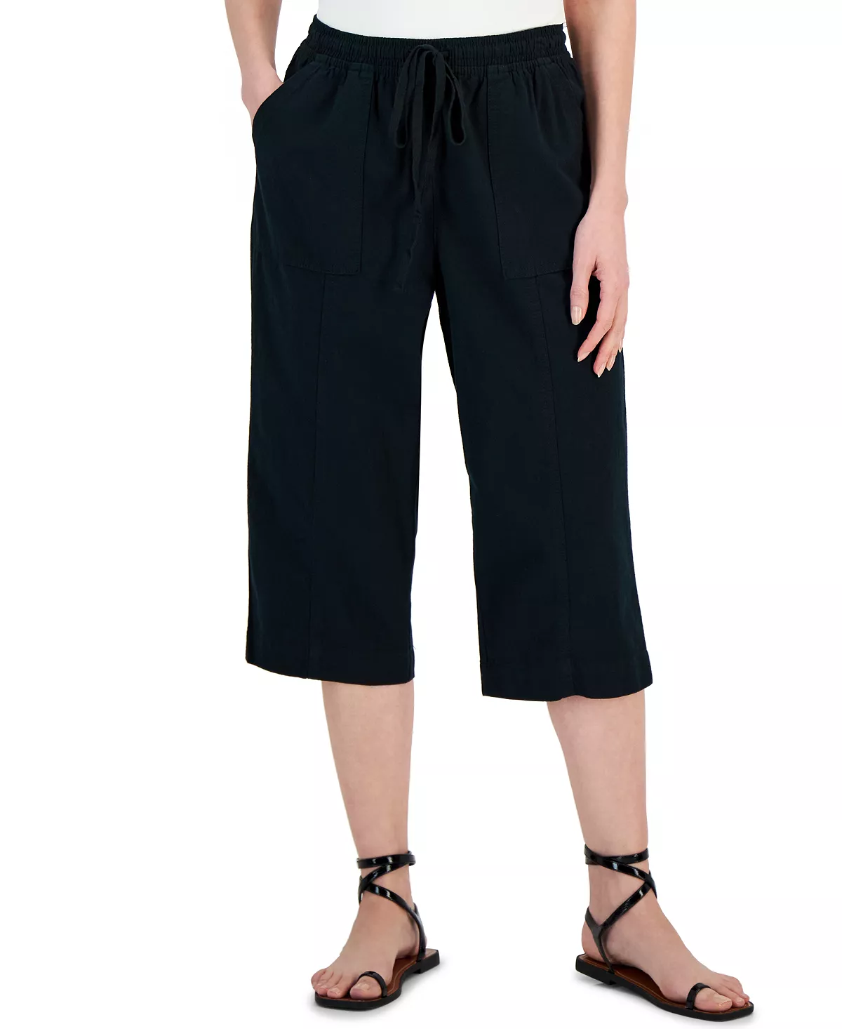 Karen Scott Women's Quinn Cotton Pull-On Capri Pants, Created For Macy's 5 Karen Scott Women's Quinn Cotton Pull-On Capri Pants, Created For Macy's - Image 5