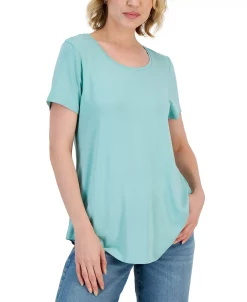 JM Collection Scoop-Neck T-Shirt, Created For Macy's -VINCE CAMUTO Shop 23509315 fpx