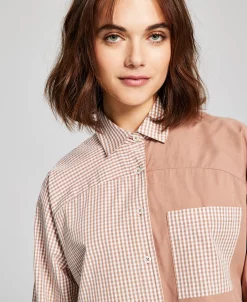 And Now This Women's Cotton Poplin Button-Up Shirt 7 And Now This Women's Cotton Poplin Button-Up Shirt -VINCE CAMUTO Shop 23514979 fpx