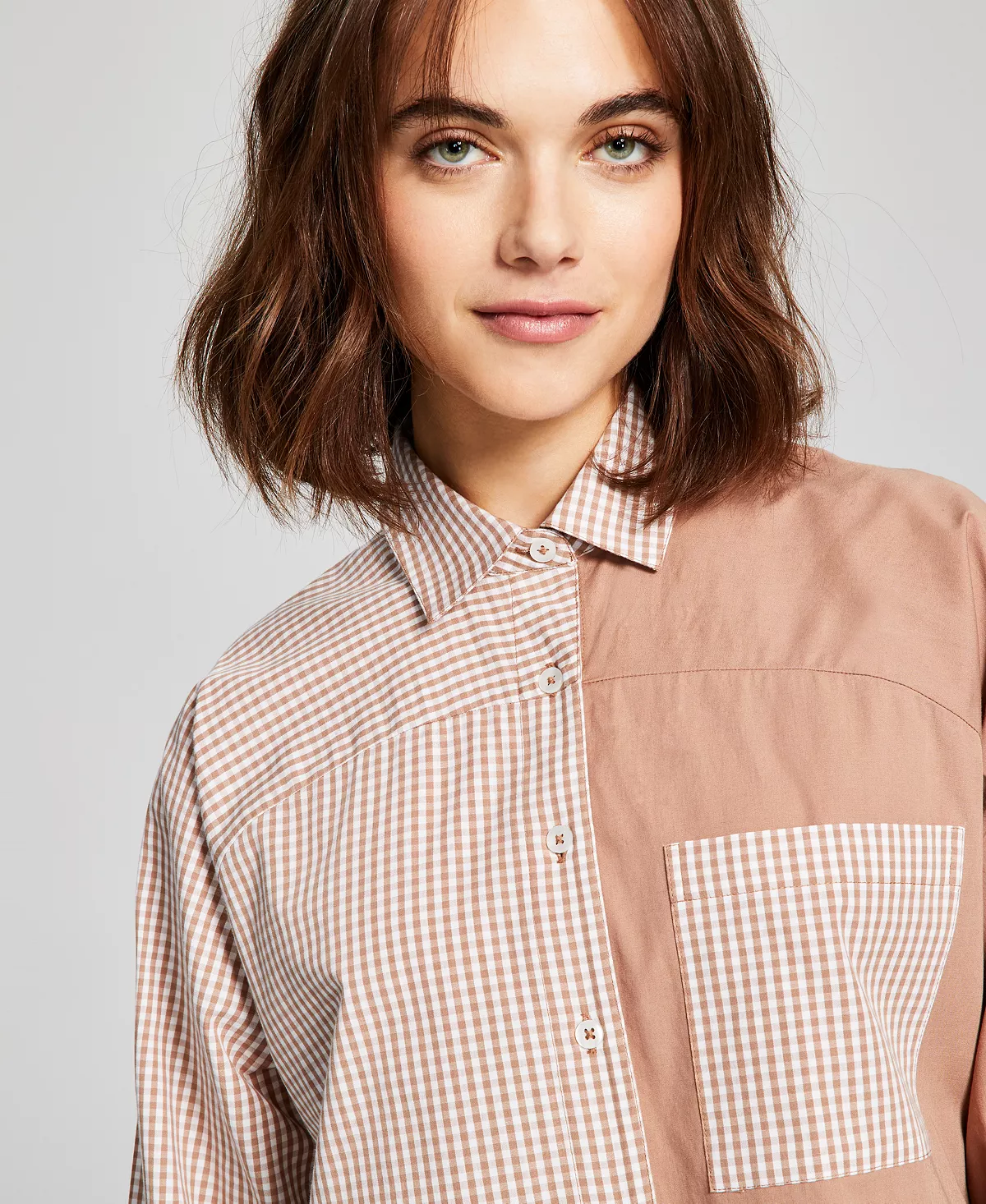 And Now This Women's Cotton Poplin Button-Up Shirt 3 And Now This Women's Cotton Poplin Button-Up Shirt - Image 3