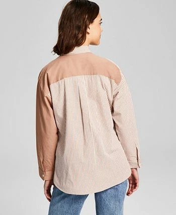 And Now This Women's Cotton Poplin Button-Up Shirt 2 And Now This Women's Cotton Poplin Button-Up Shirt - Image 2