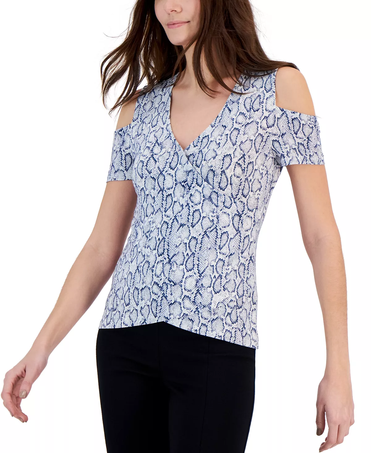 INC International Concepts Women's Cold-Shoulder V-Neck Top, Created For Macy's 4 INC International Concepts Women's Cold-Shoulder V-Neck Top, Created For Macy's - Image 4