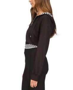 Michael Kors Women's Cropped Checkered-Trim Hoodie 7 Michael Kors Women's Cropped Checkered-Trim Hoodie -VINCE CAMUTO Shop 23534041 fpx