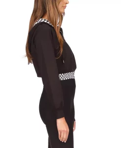 Michael Kors Women's Cropped Checkered-Trim Hoodie 8 Michael Kors Women's Cropped Checkered-Trim Hoodie -VINCE CAMUTO Shop 23534042 fpx