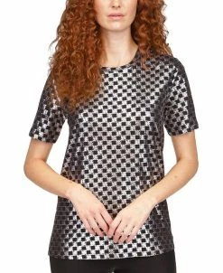 Michael Kors Women's Checkered Foil Top