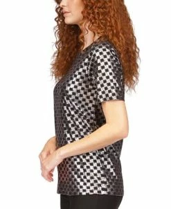 Michael Kors Women's Checkered Foil Top -VINCE CAMUTO Shop 23534332 fpx