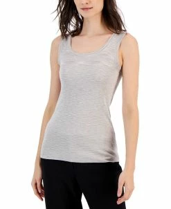 Anne Klein Women's Scoop Neck Space Dye Sleeveless Top