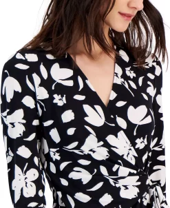 Anne Klein Women's Printed Faux-Wrap Top -VINCE CAMUTO Shop 23542379 fpx
