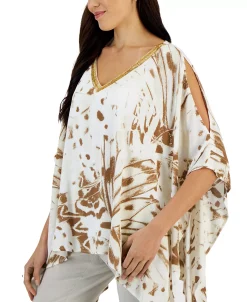 JM Collection Women's Butterfly Prism Printed Handkerchief-Hem Top, Created For Macy's 7 JM Collection Women's Butterfly Prism Printed Handkerchief-Hem Top, Created For Macy's -VINCE CAMUTO Shop 23546189 fpx