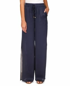 Michael Kors Women's Solid And Chain-Print High-Slit Pull-On Pants, Regular & Petite