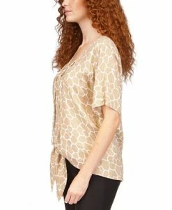 Michael Kors Women's Giraffe Grommet Tie Hem Top -VINCE CAMUTO Shop 23556070 fpx