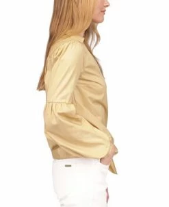 Michael Kors Women's Cotton Wrap Balloon-Sleeve Top -VINCE CAMUTO Shop 23556080 fpx